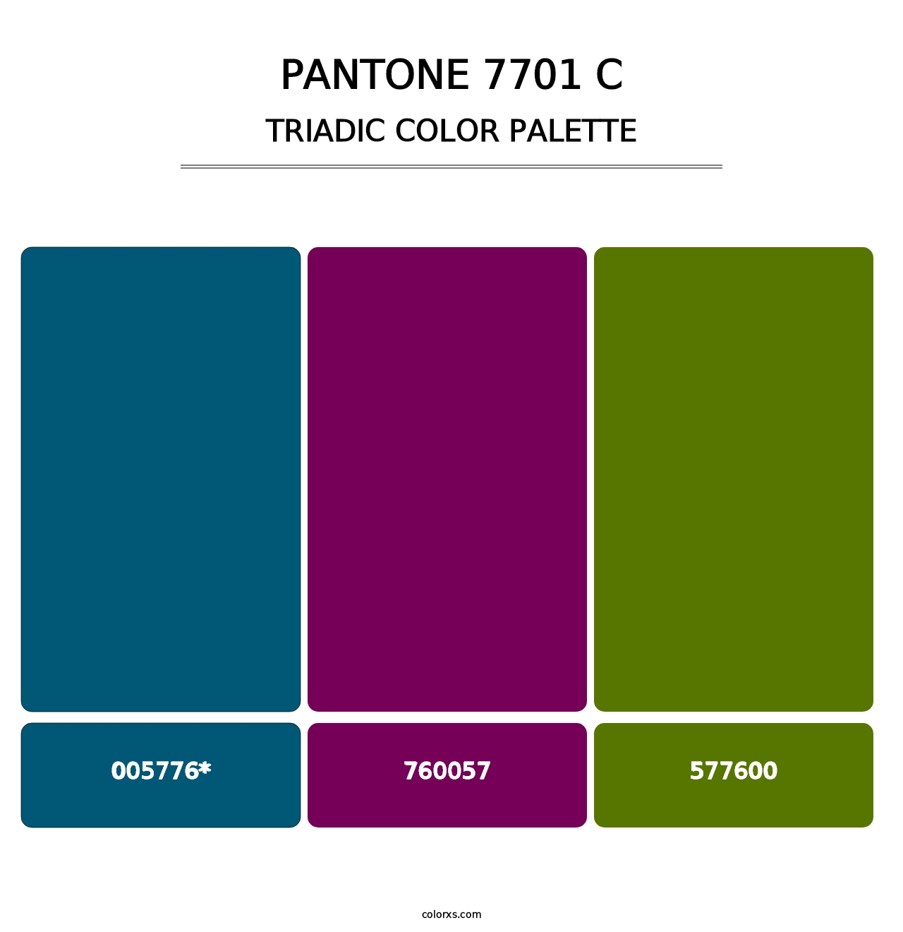 PANTONE 7701 C - Triadic Color Palette