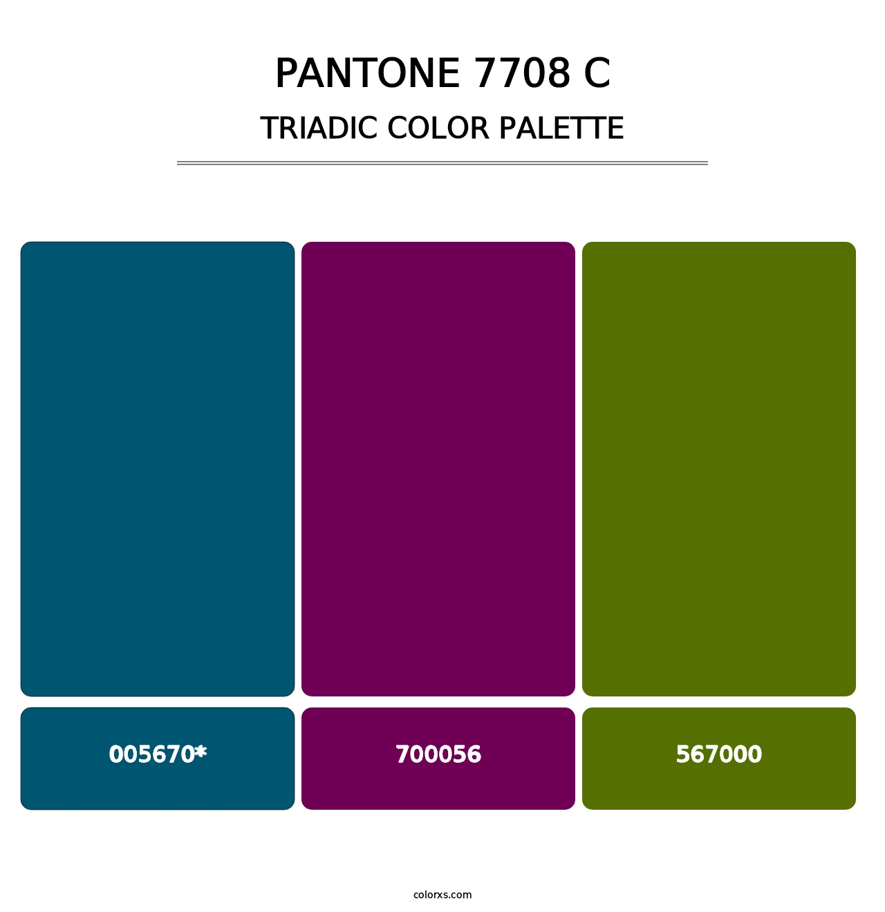 PANTONE 7708 C - Triadic Color Palette