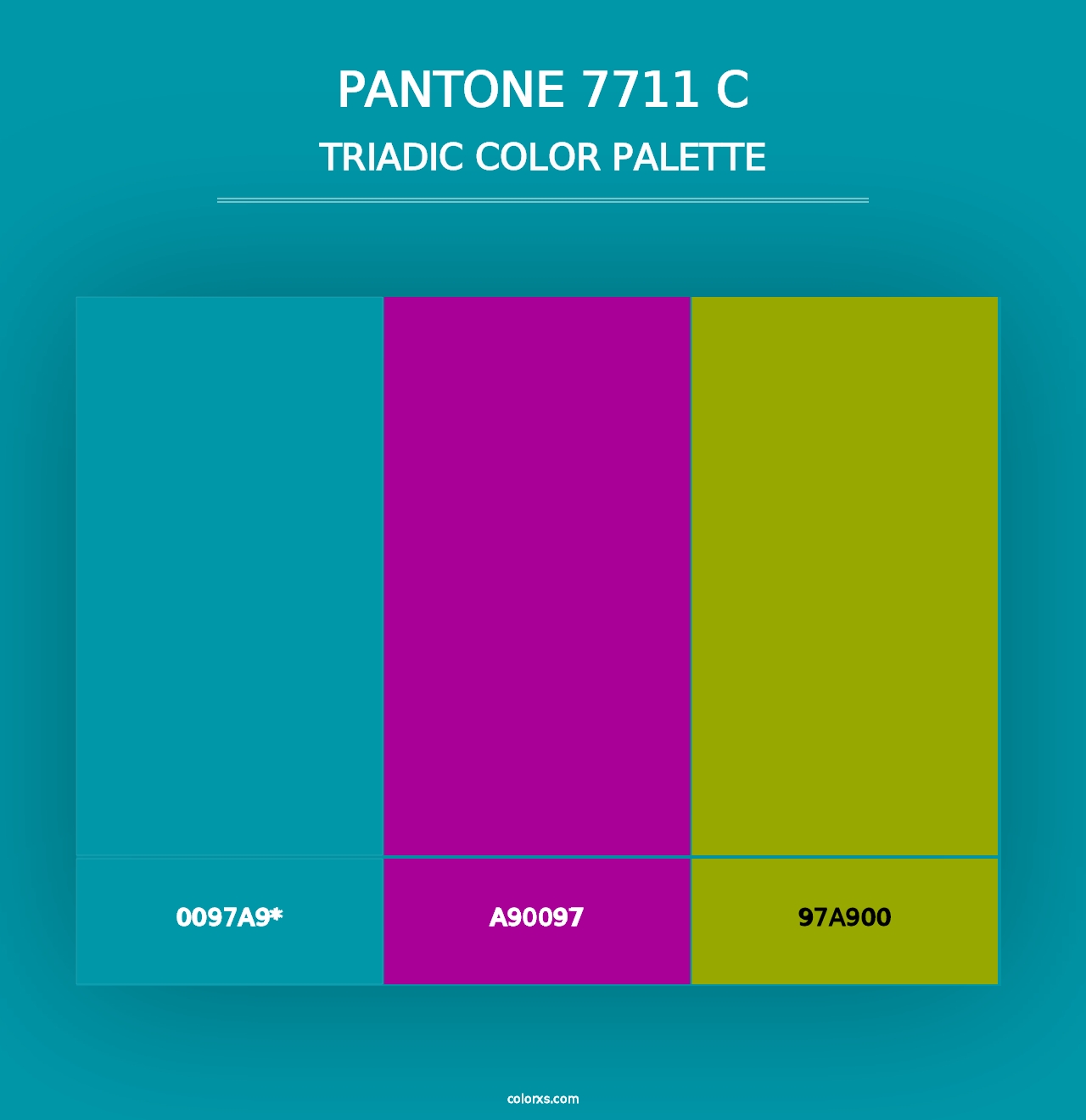 PANTONE 7711 C - Triadic Color Palette