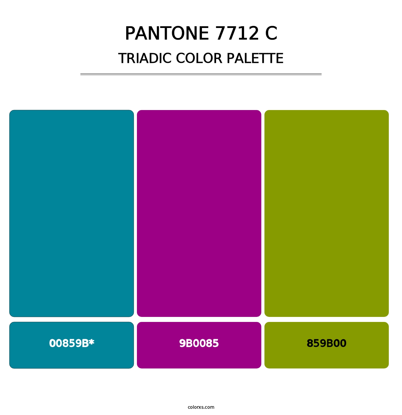 PANTONE 7712 C - Triadic Color Palette