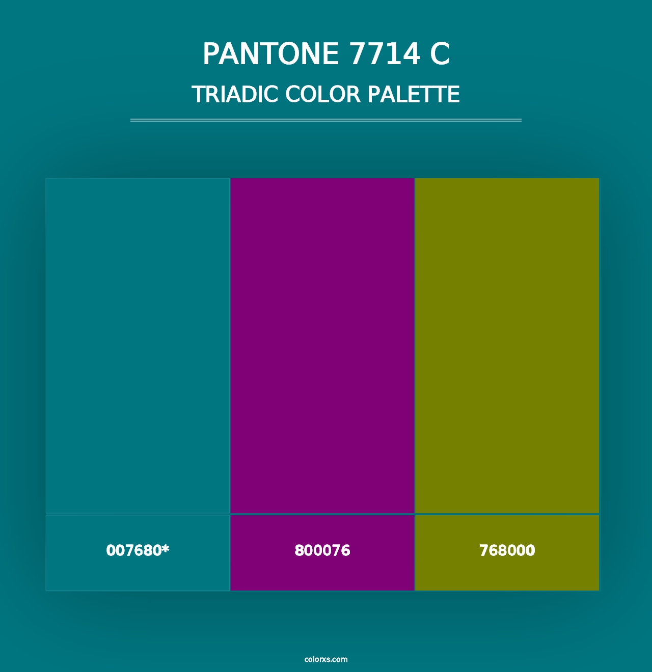 PANTONE 7714 C - Triadic Color Palette