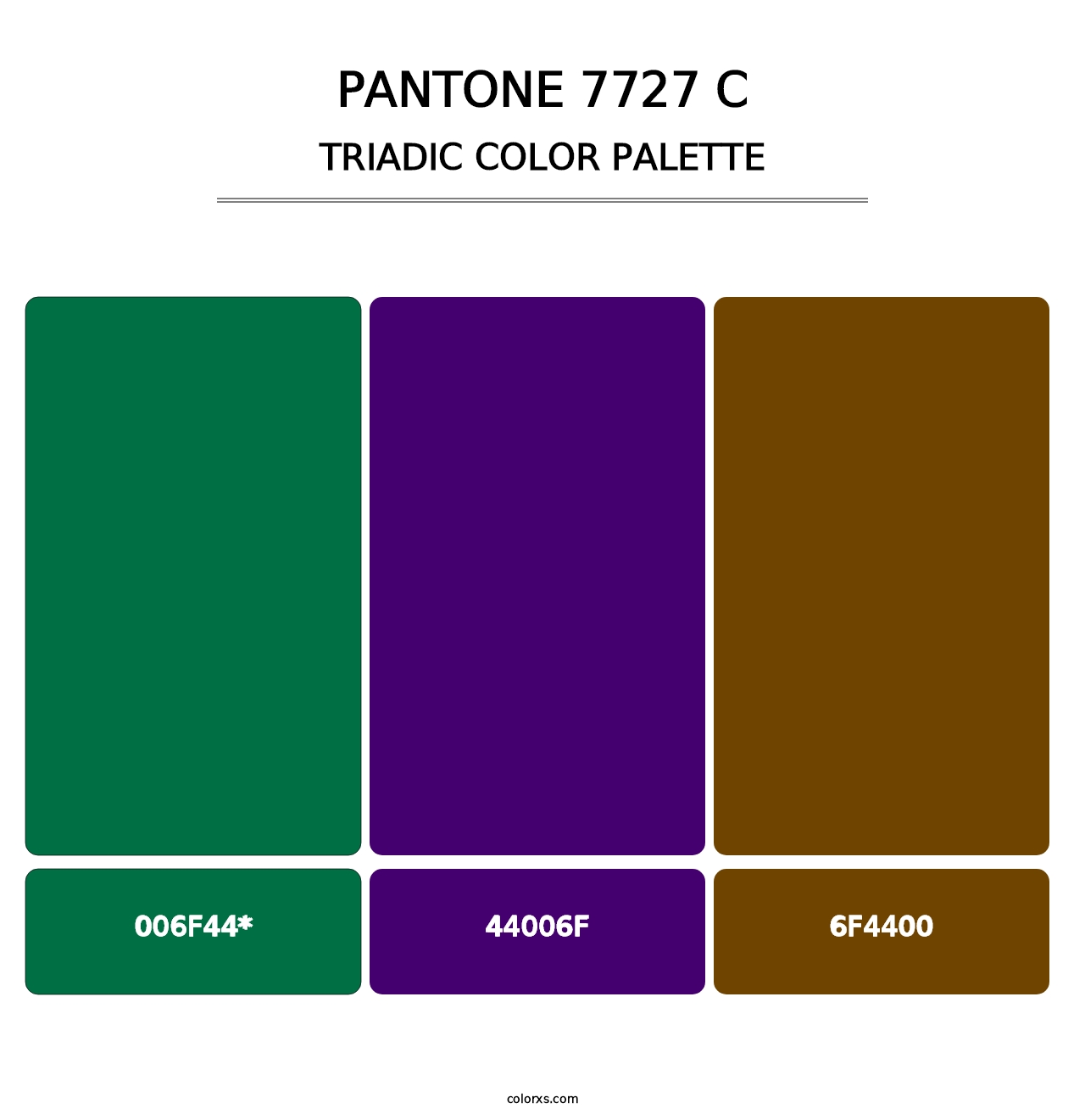 PANTONE 7727 C - Triadic Color Palette