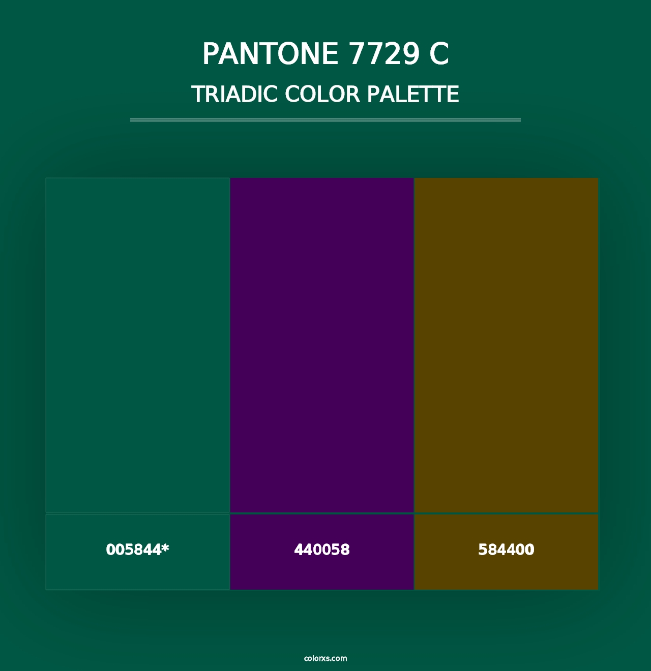 PANTONE 7729 C - Triadic Color Palette