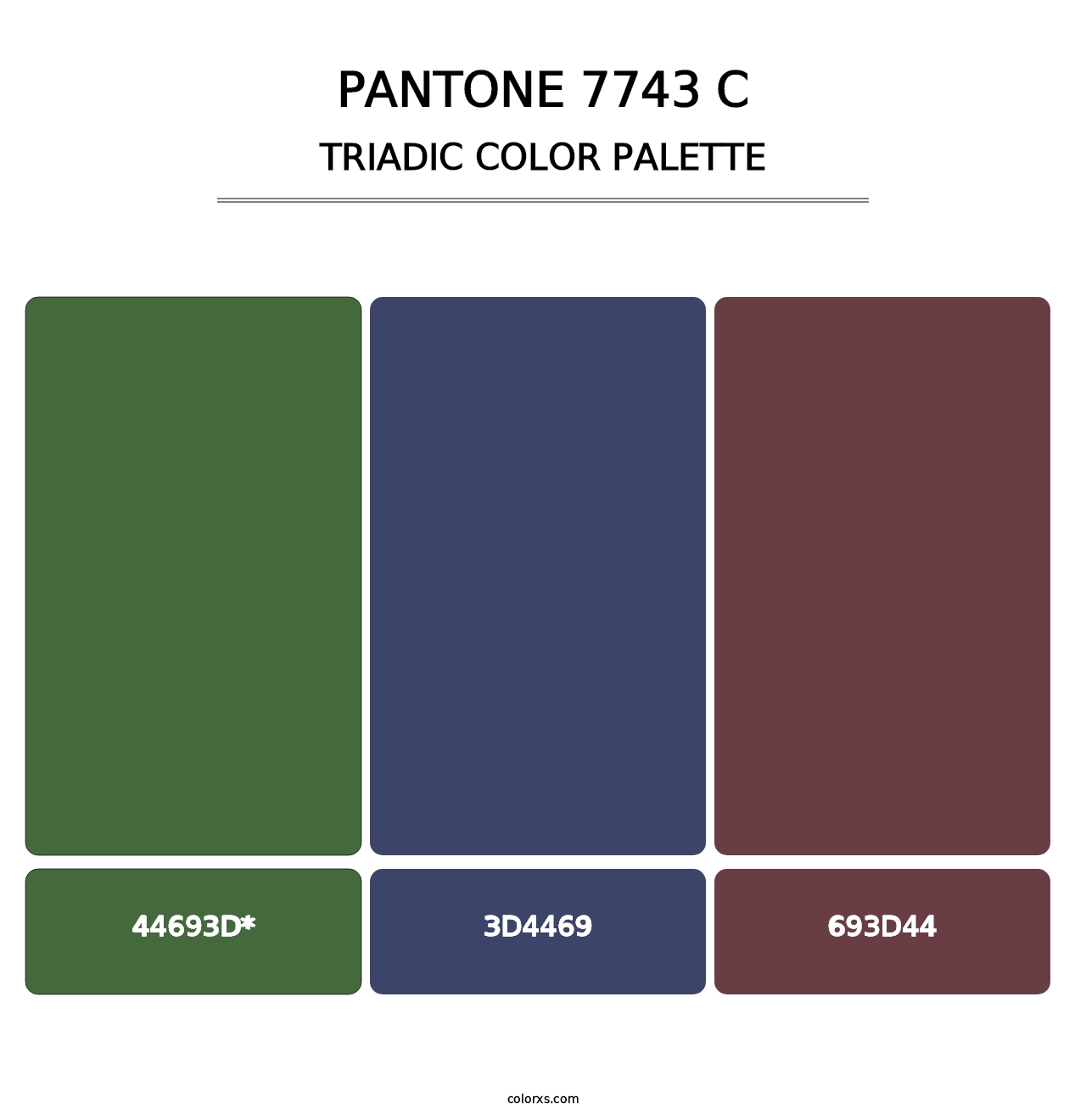 PANTONE 7743 C - Triadic Color Palette