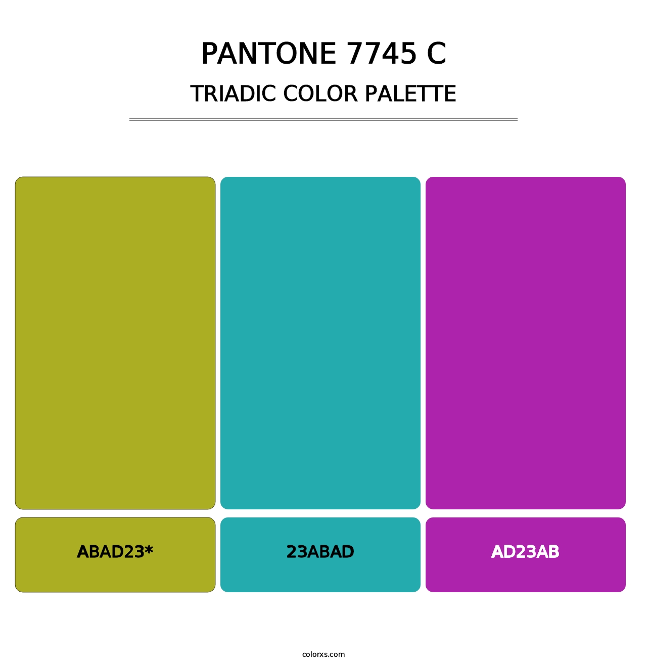 PANTONE 7745 C - Triadic Color Palette