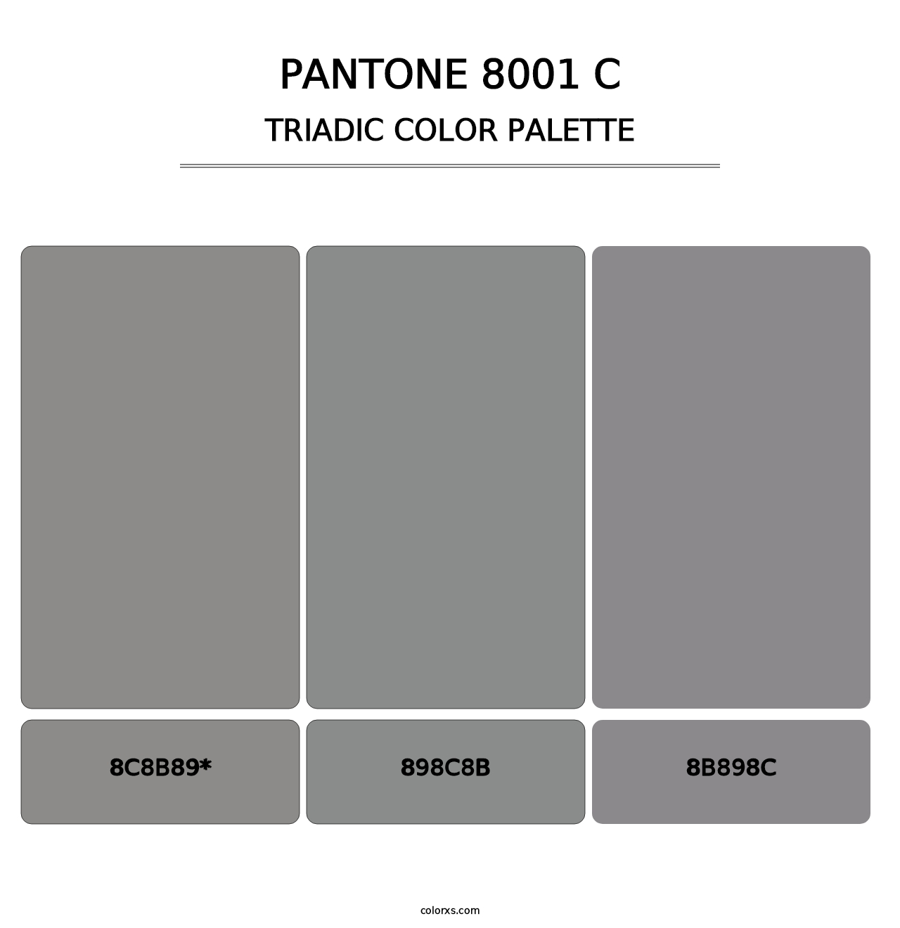 PANTONE 8001 C - Triadic Color Palette