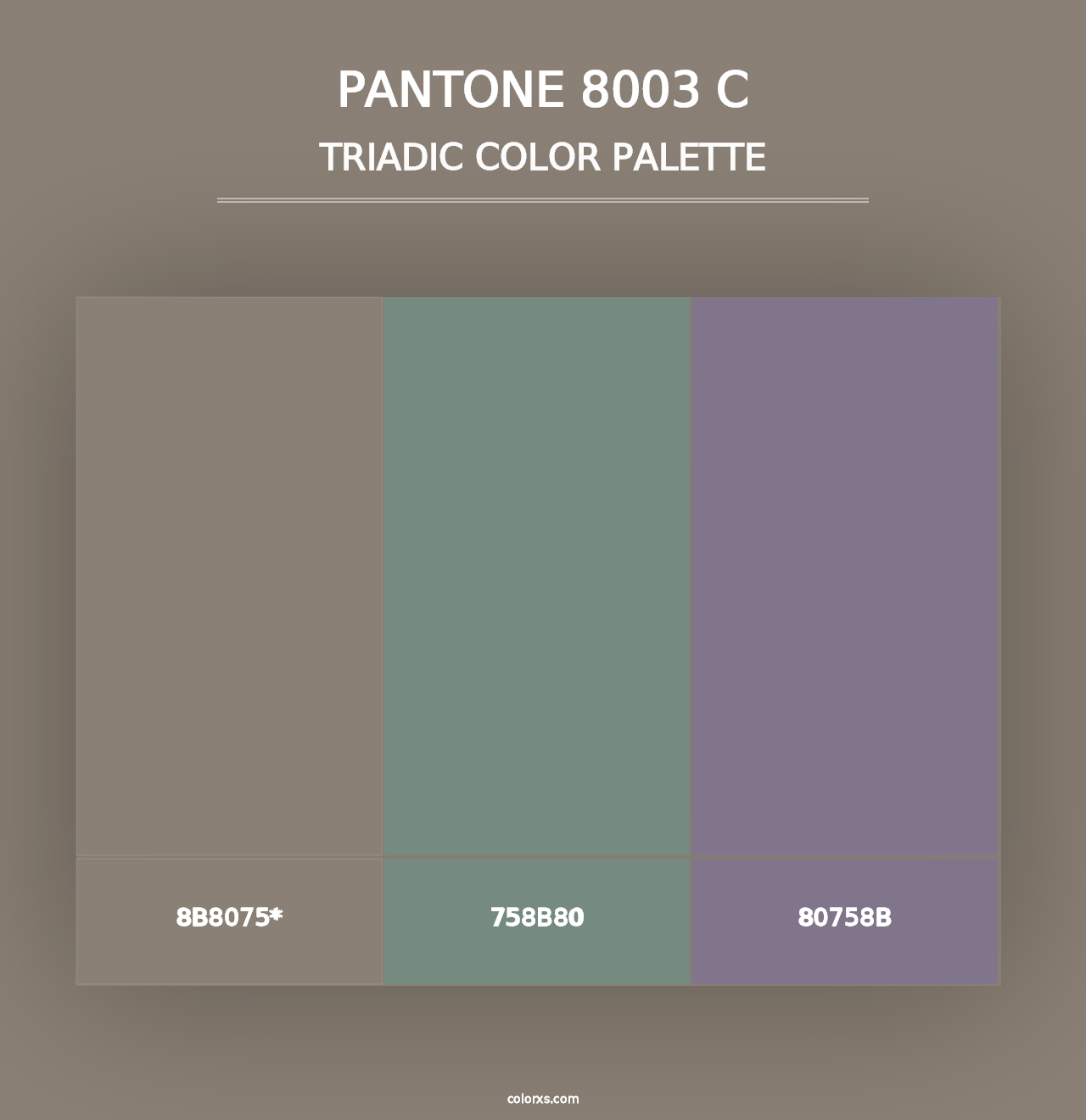 PANTONE 8003 C - Triadic Color Palette