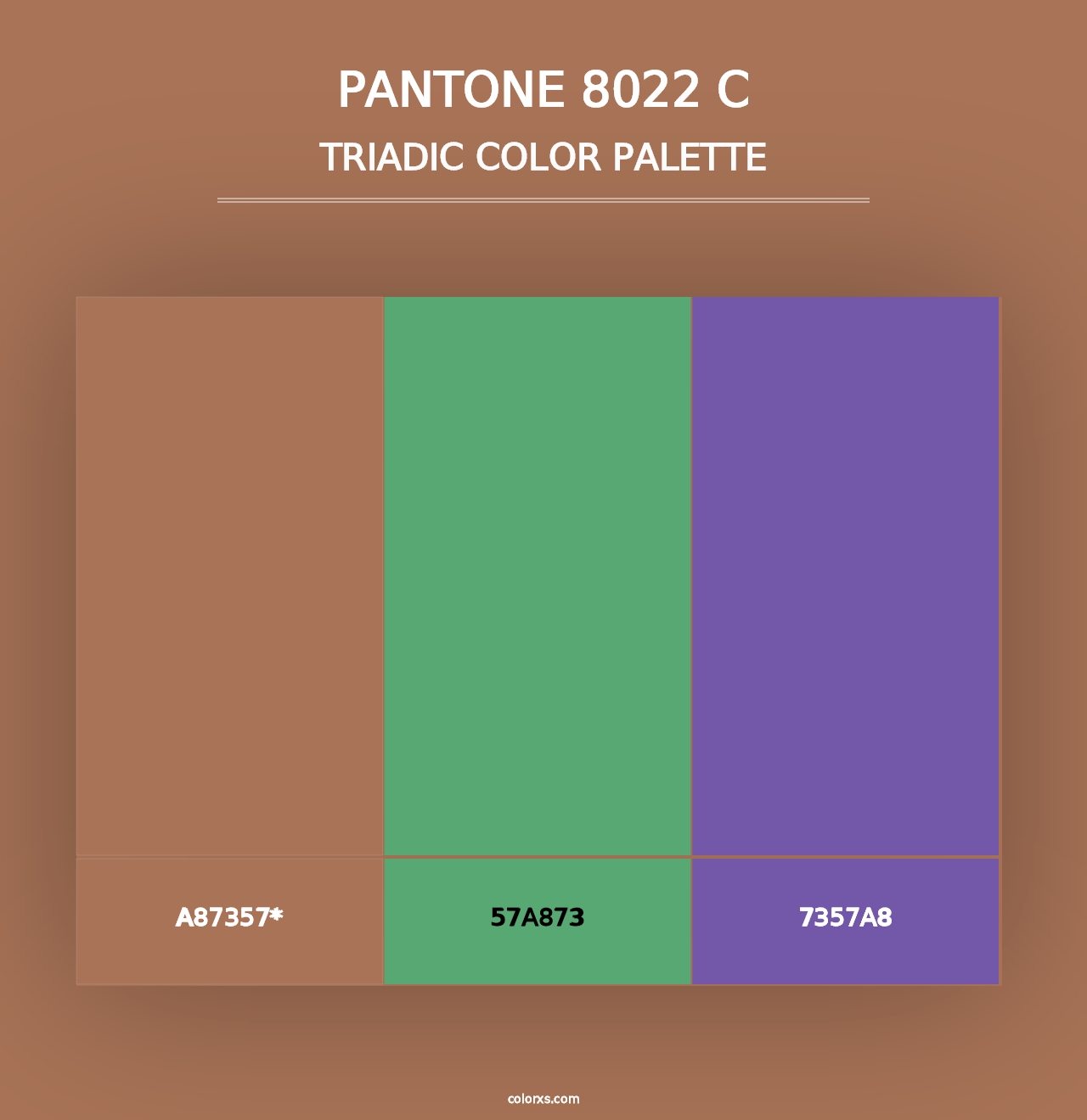 PANTONE 8022 C - Triadic Color Palette