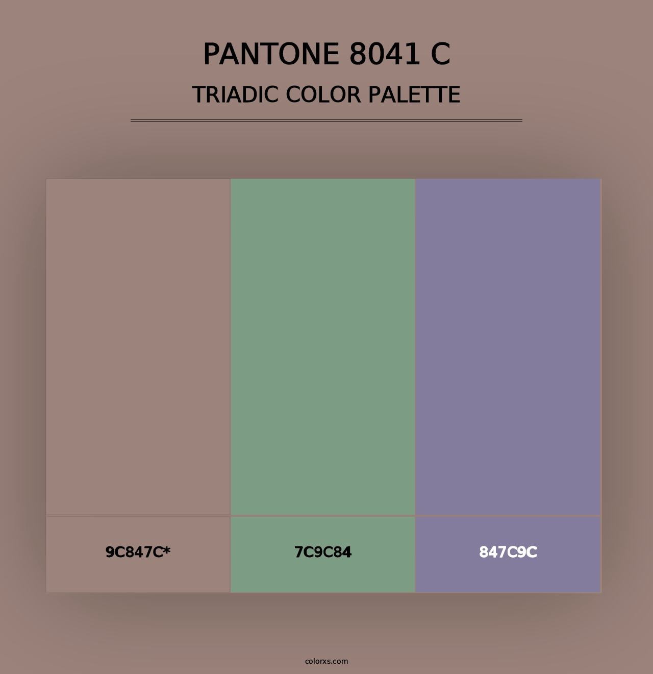 PANTONE 8041 C - Triadic Color Palette