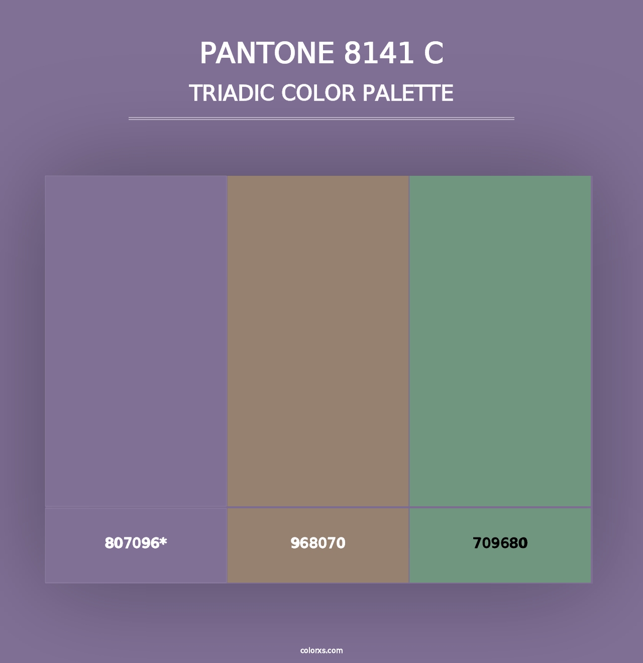 PANTONE 8141 C - Triadic Color Palette