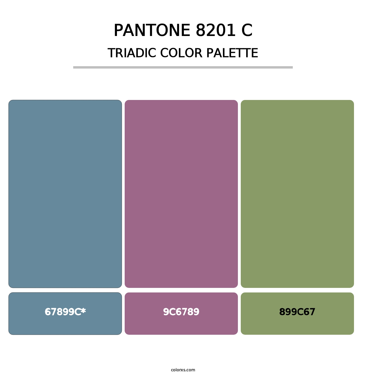 PANTONE 8201 C - Triadic Color Palette