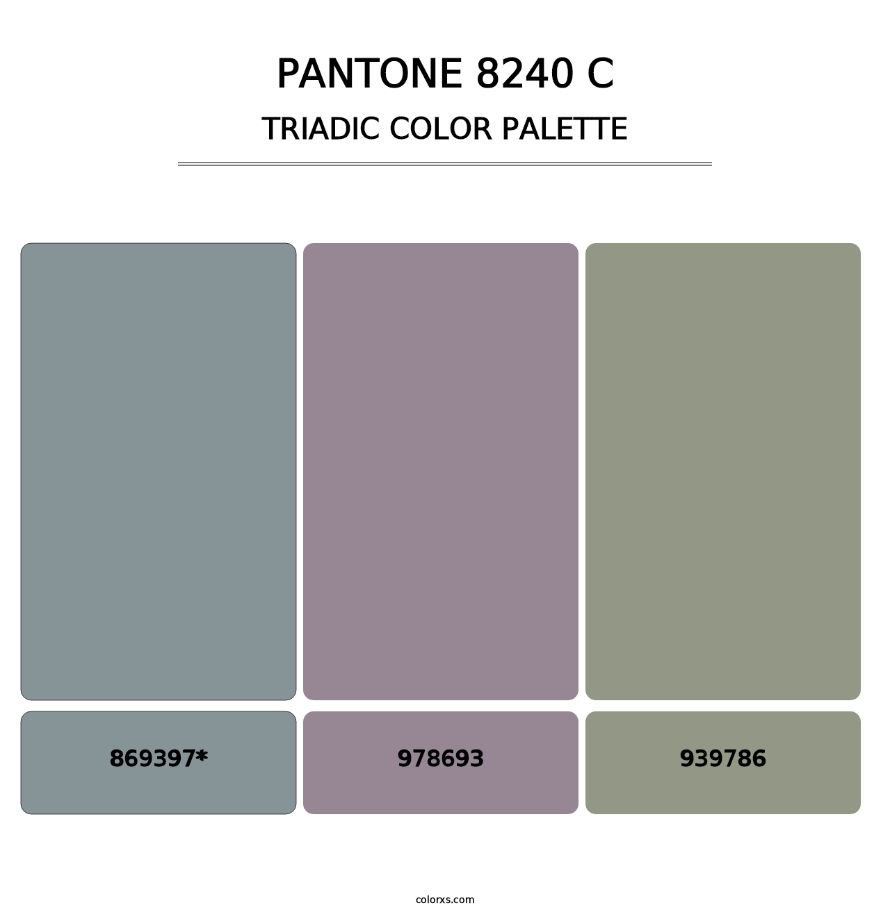 PANTONE 8240 C - Triadic Color Palette