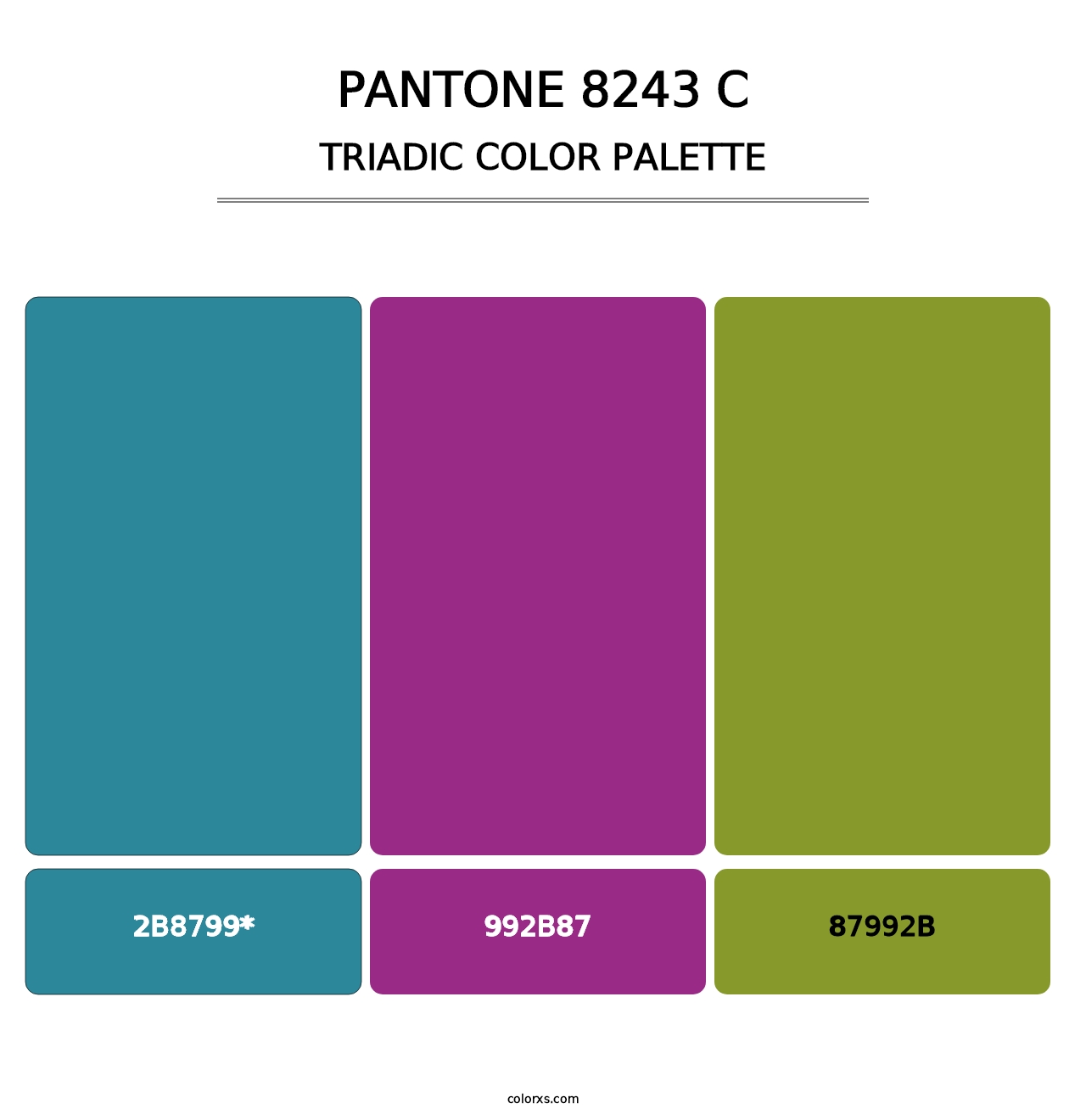 PANTONE 8243 C - Triadic Color Palette