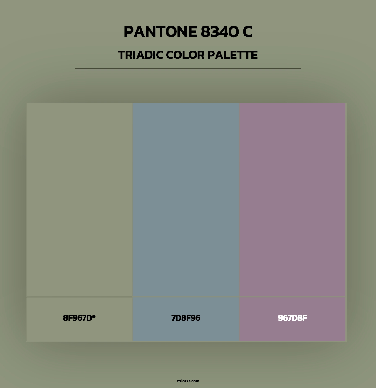 PANTONE 8340 C - Triadic Color Palette