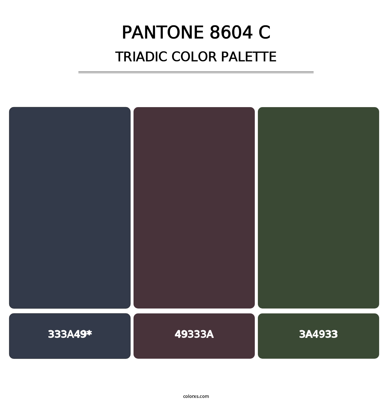 PANTONE 8604 C - Triadic Color Palette