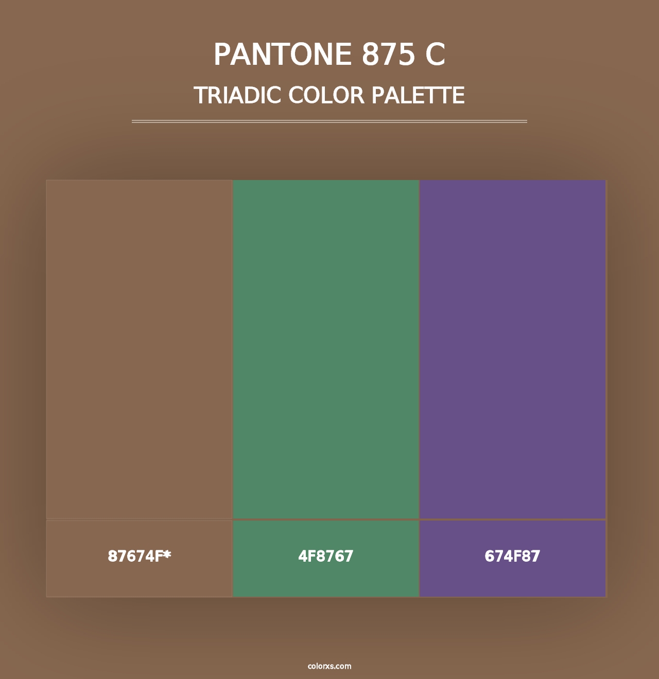 PANTONE 875 C - Triadic Color Palette