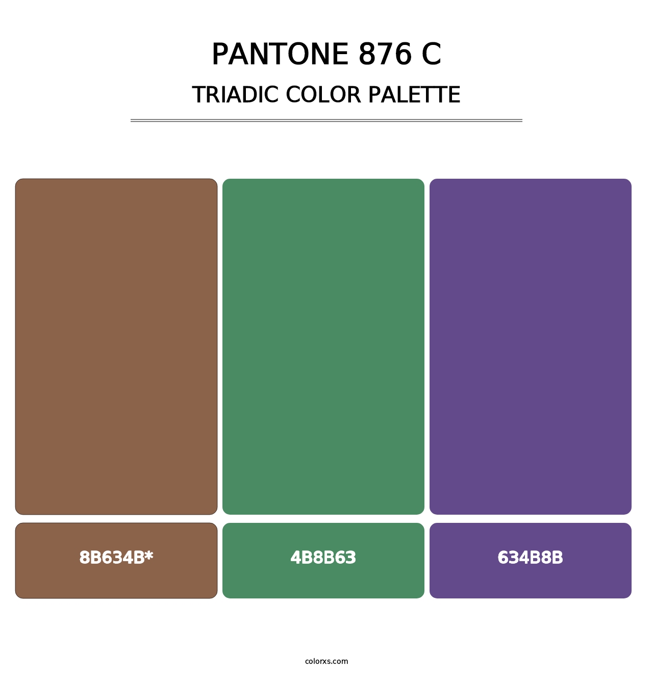 PANTONE 876 C - Triadic Color Palette