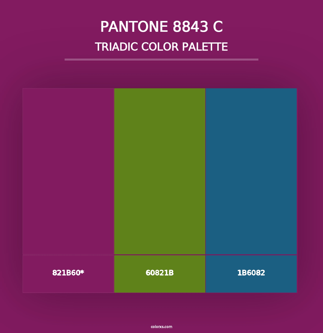 PANTONE 8843 C - Triadic Color Palette