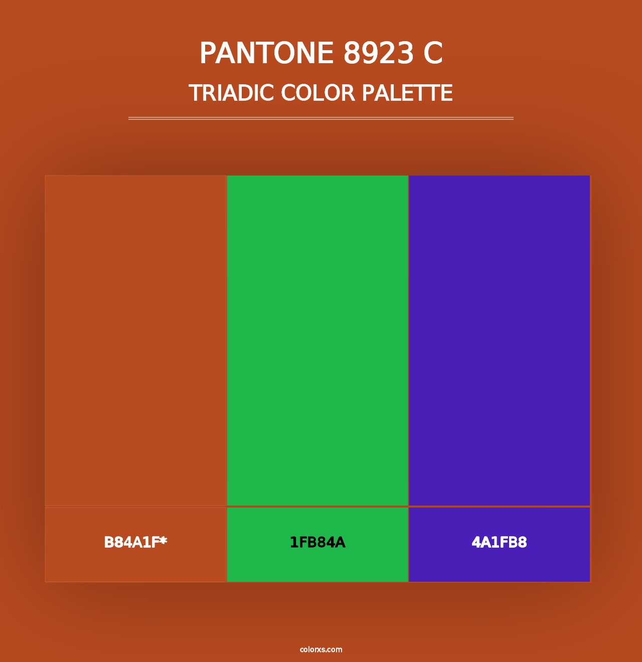 PANTONE 8923 C - Triadic Color Palette