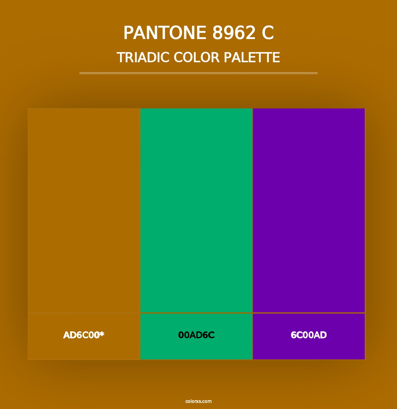 PANTONE 8962 C - Triadic Color Palette