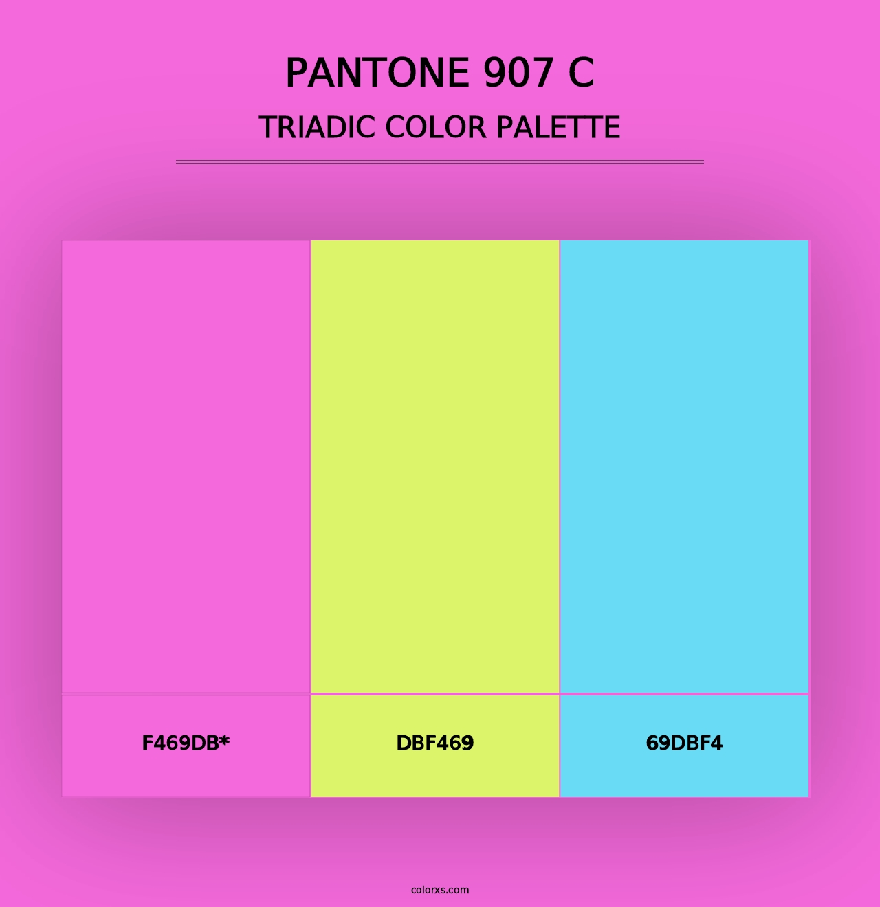 PANTONE 907 C - Triadic Color Palette