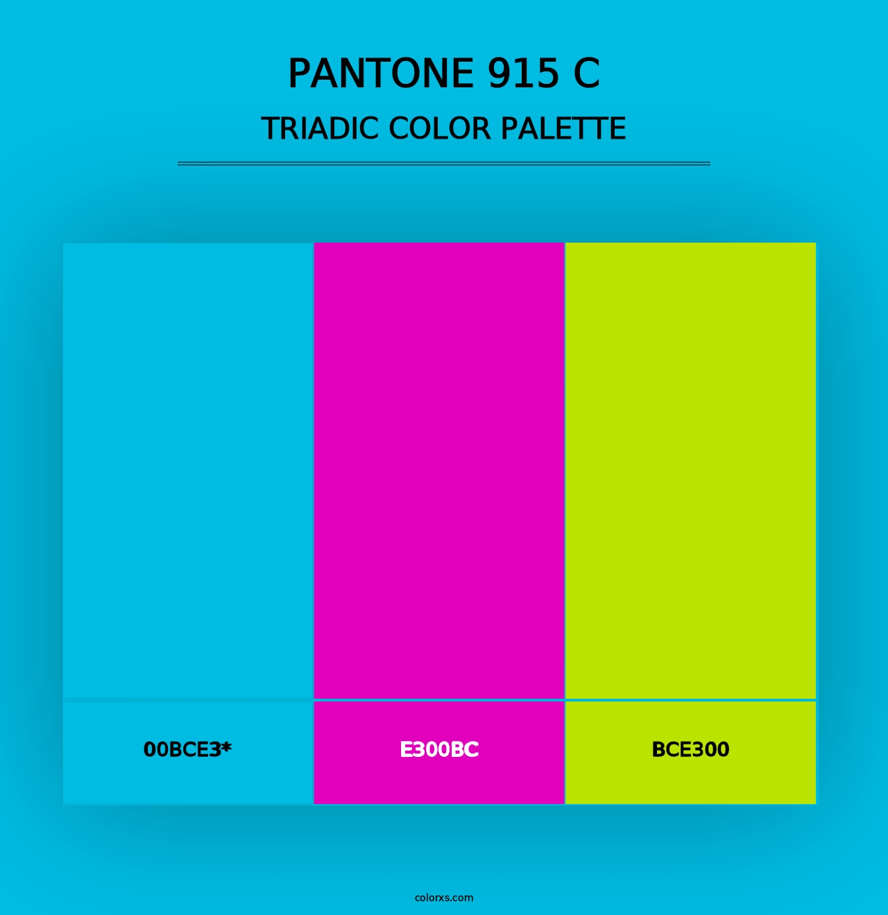 PANTONE 915 C - Triadic Color Palette