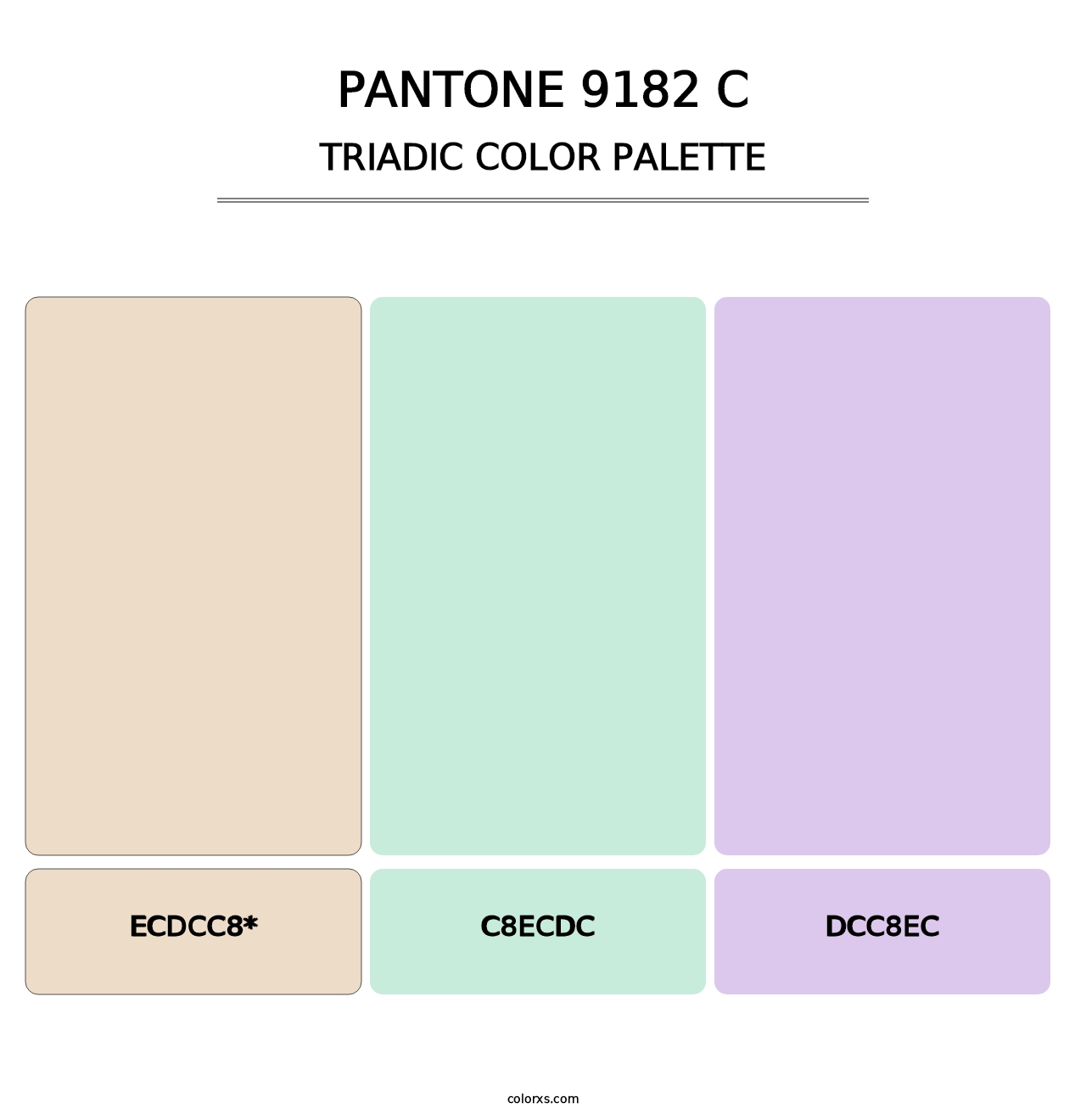 PANTONE 9182 C - Triadic Color Palette