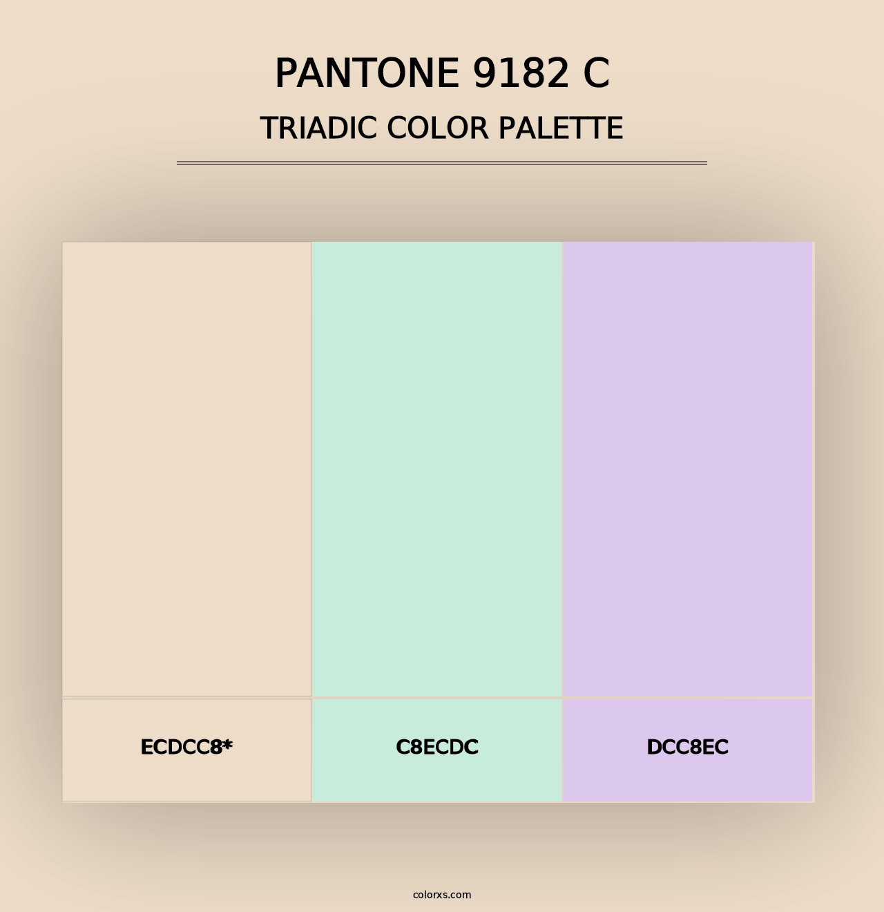 PANTONE 9182 C - Triadic Color Palette