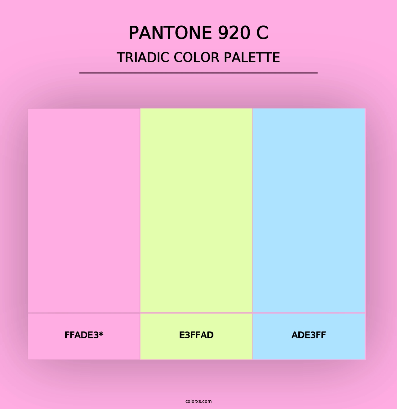 PANTONE 920 C - Triadic Color Palette