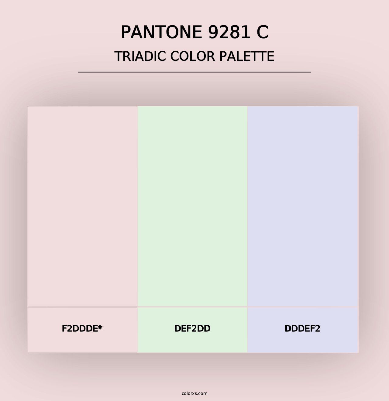 PANTONE 9281 C - Triadic Color Palette