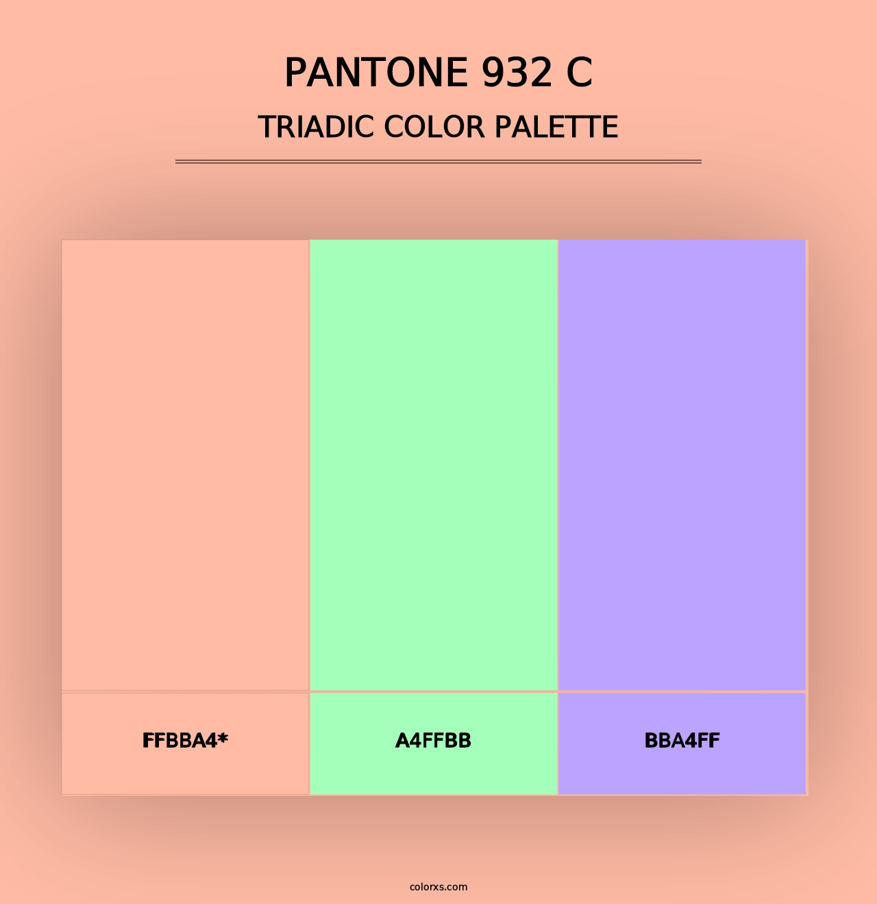 PANTONE 932 C - Triadic Color Palette