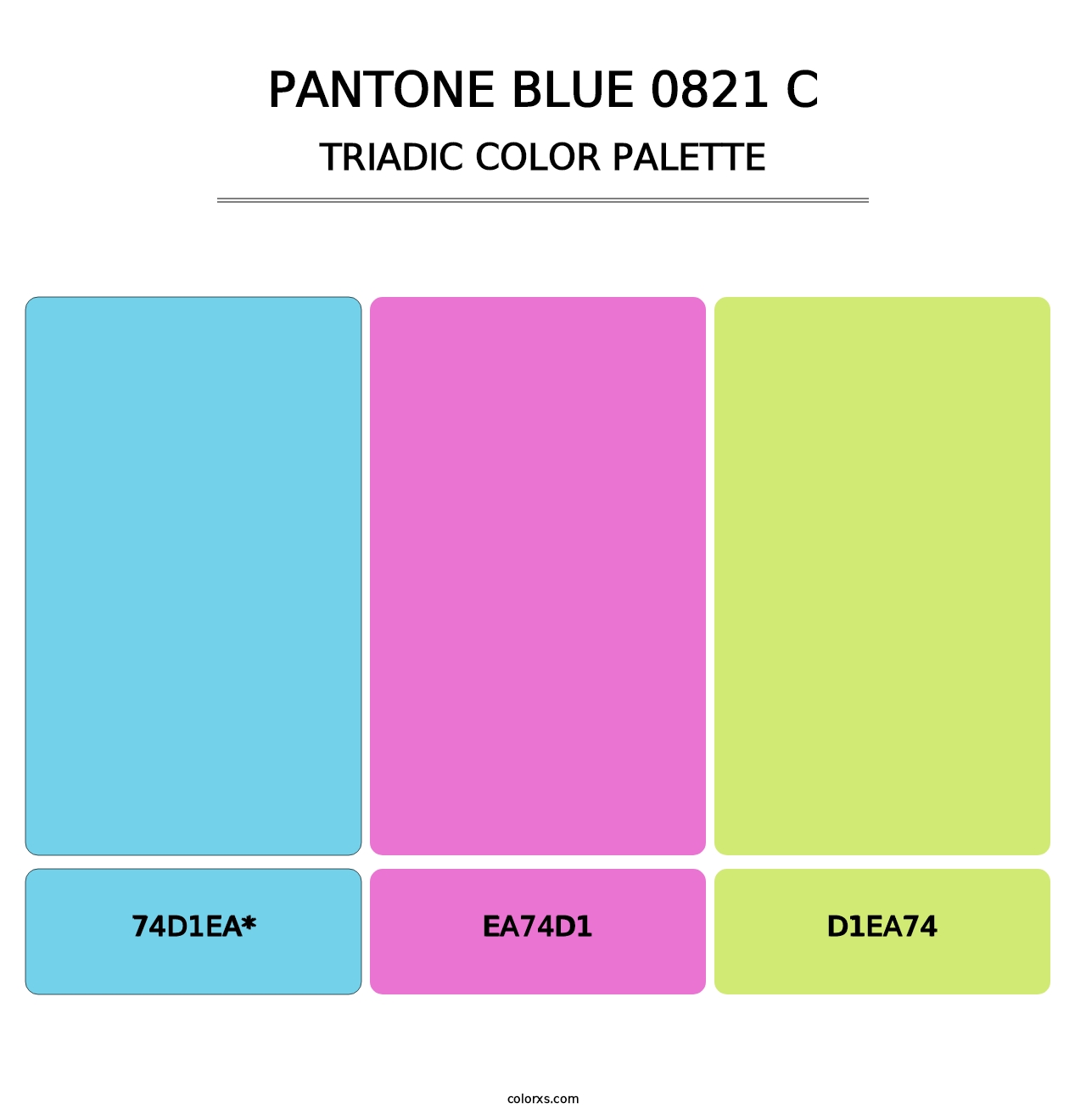 PANTONE Blue 0821 C - Triadic Color Palette