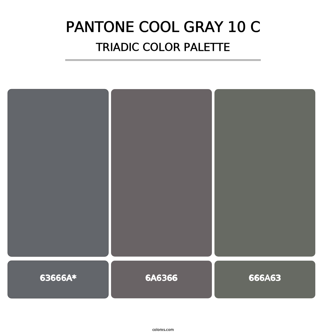 PANTONE Cool Gray 10 C - Triadic Color Palette