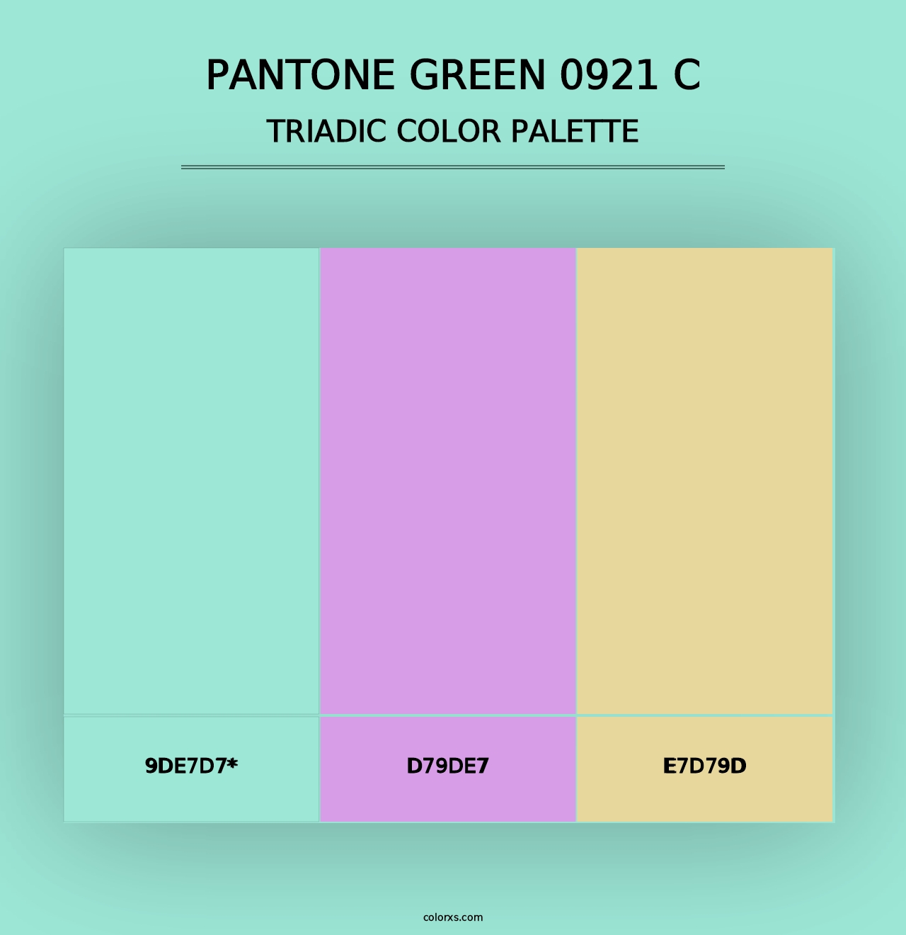 PANTONE Green 0921 C - Triadic Color Palette