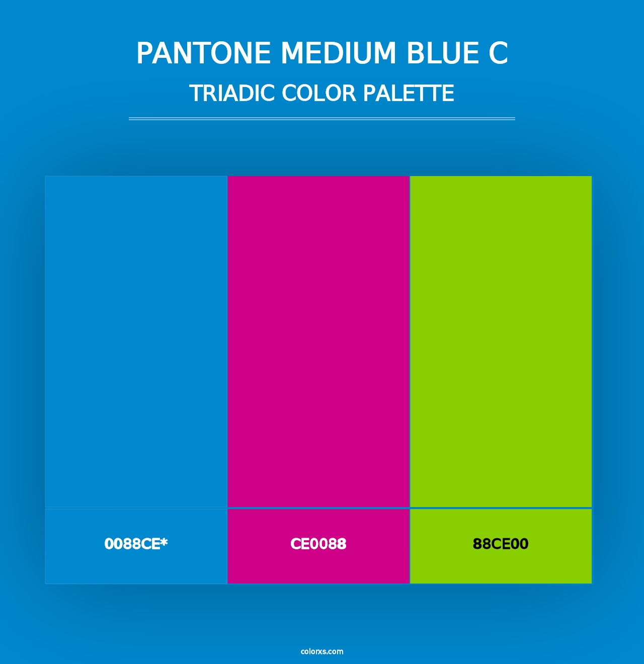 PANTONE Medium Blue C - Triadic Color Palette