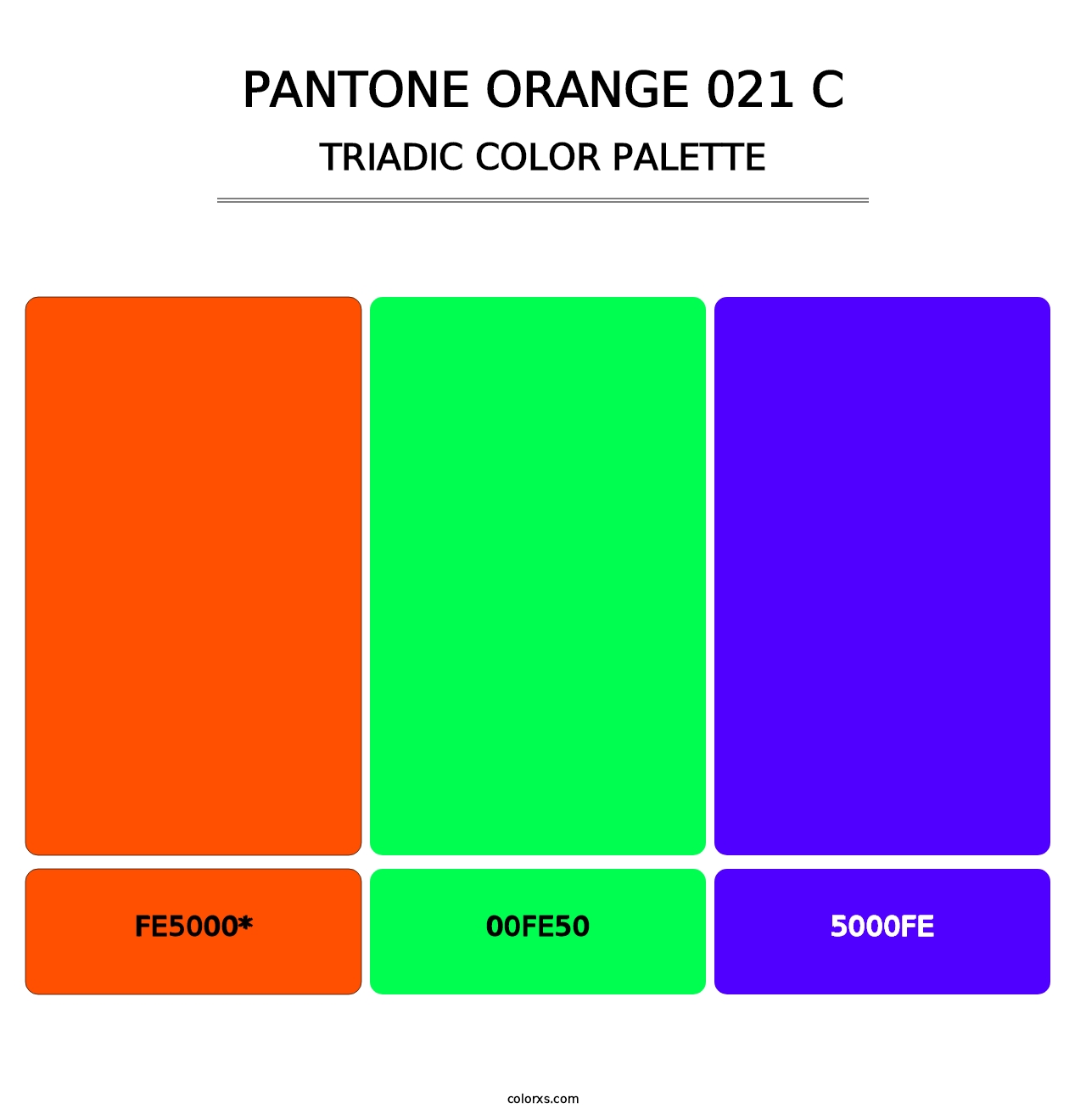 PANTONE Orange 021 C - Triadic Color Palette