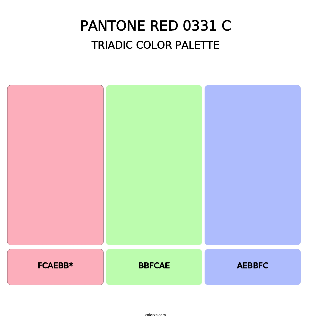 PANTONE Red 0331 C - Triadic Color Palette