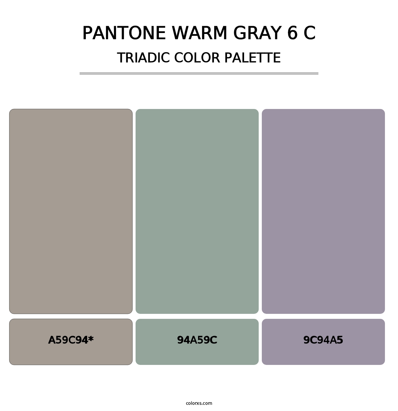 PANTONE Warm Gray 6 C - Triadic Color Palette