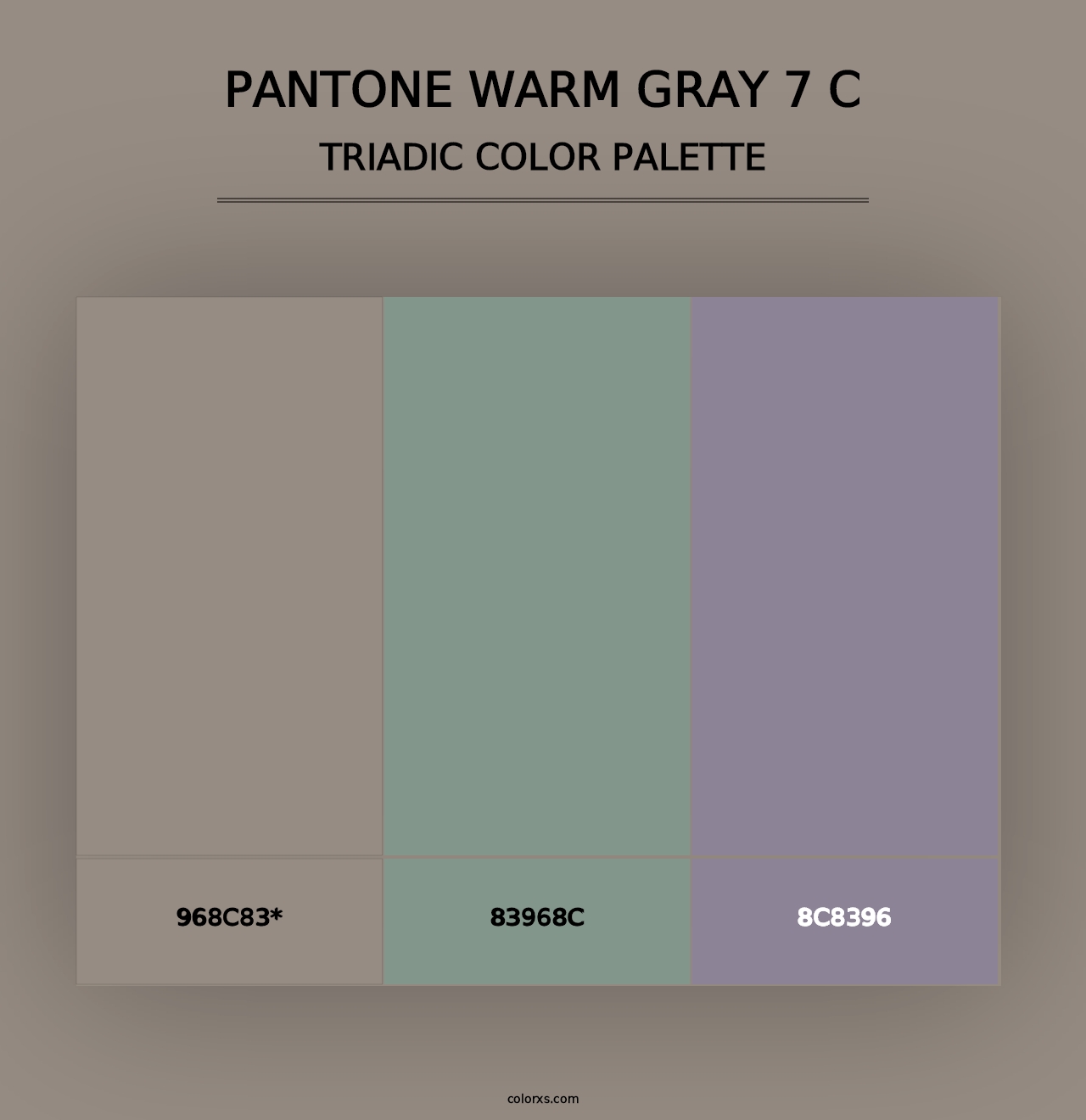 PANTONE Warm Gray 7 C - Triadic Color Palette