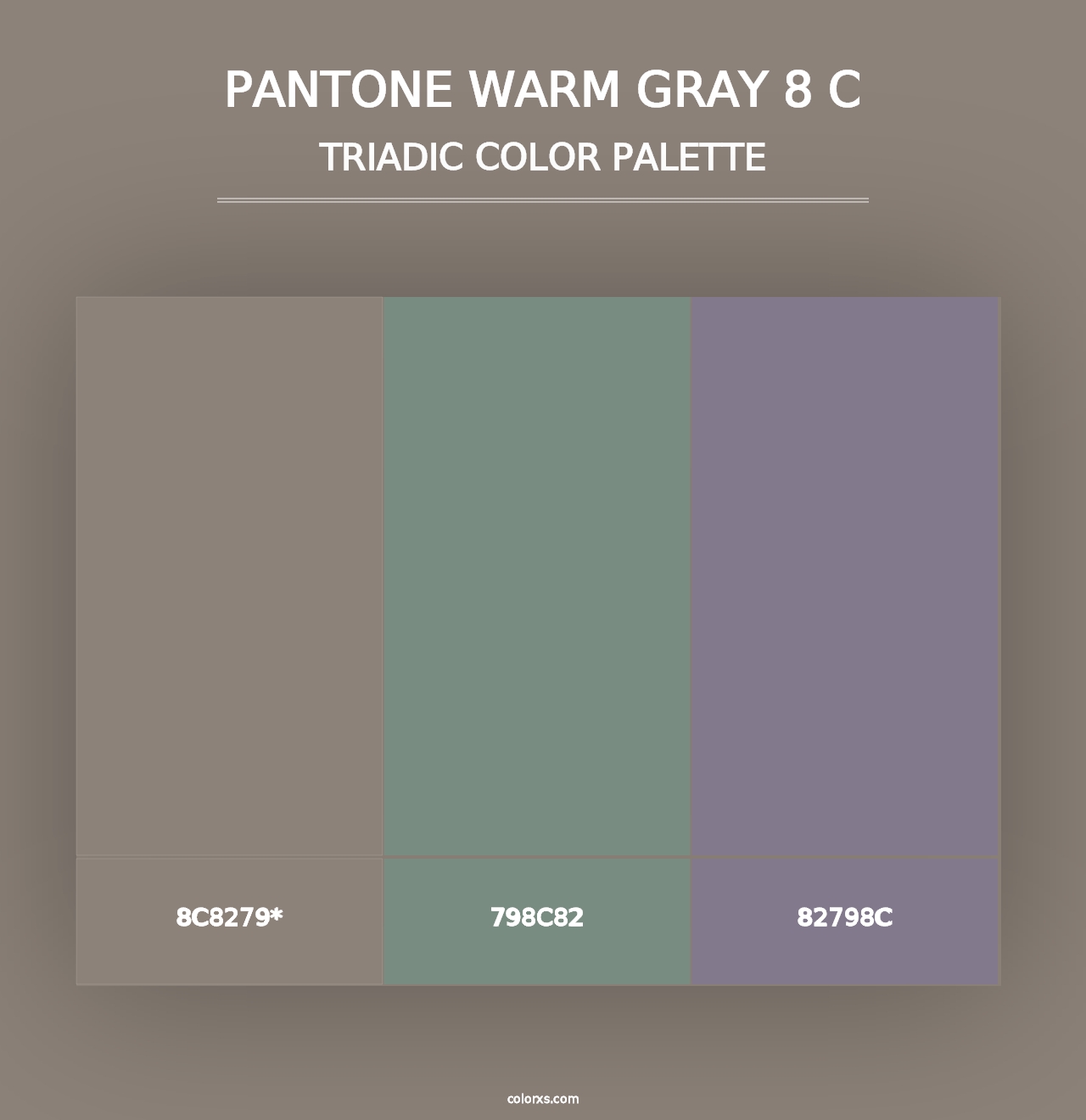 PANTONE Warm Gray 8 C - Triadic Color Palette