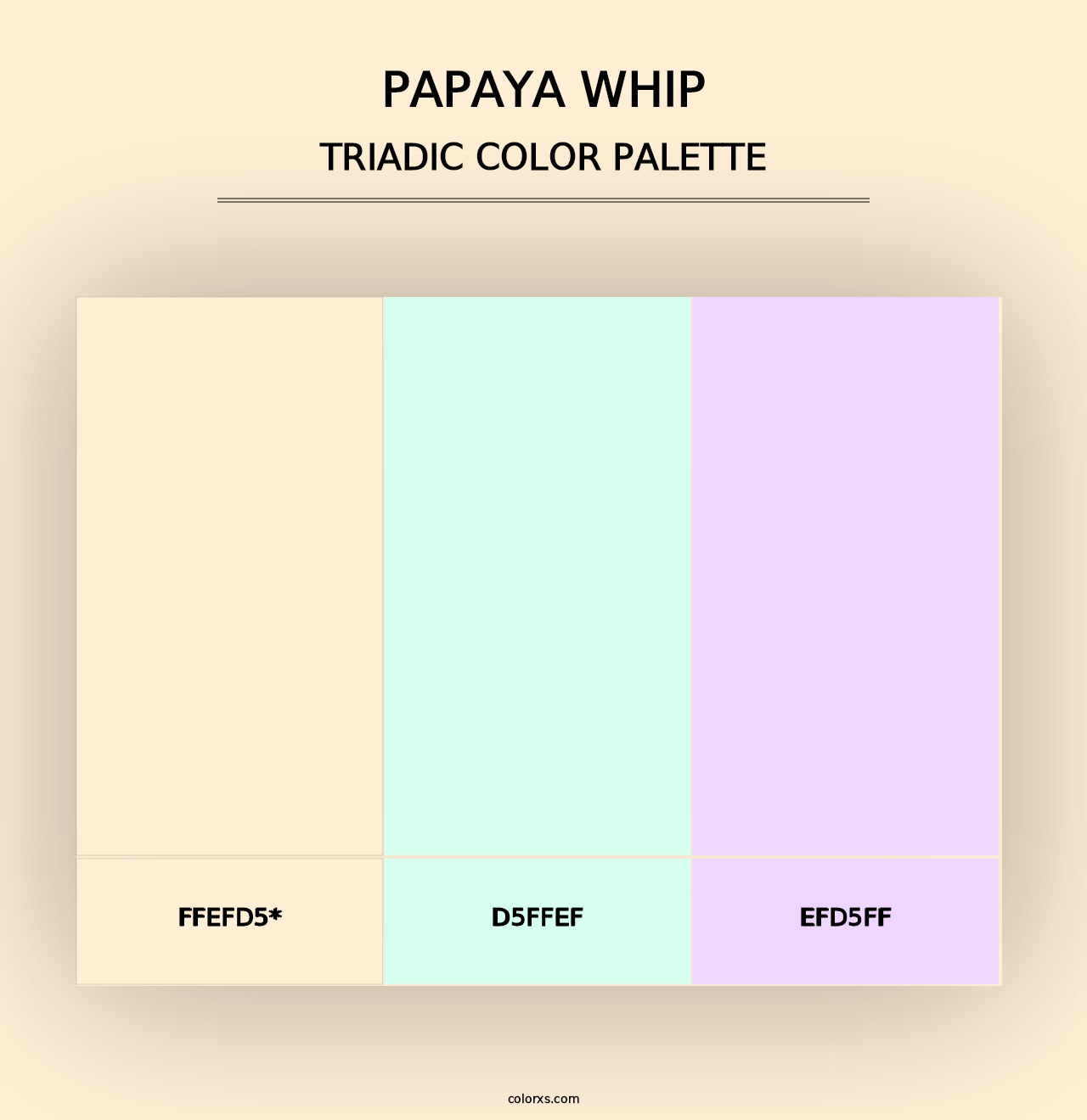 Papaya Whip - Triadic Color Palette