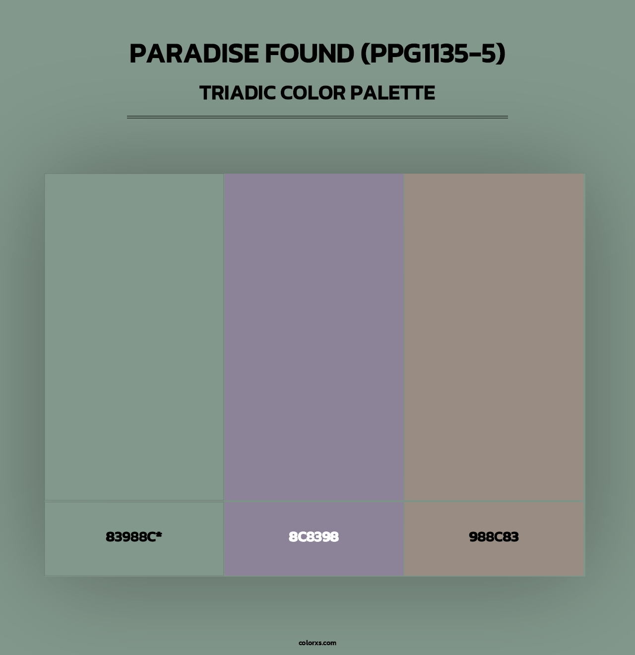 Paradise Found (PPG1135-5) - Triadic Color Palette