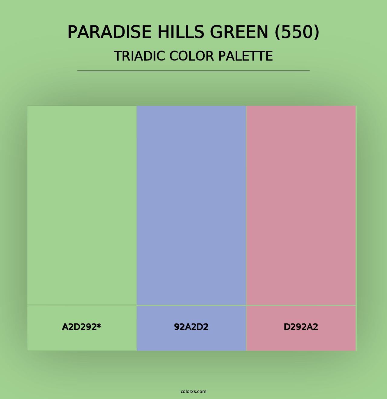 Paradise Hills Green (550) - Triadic Color Palette