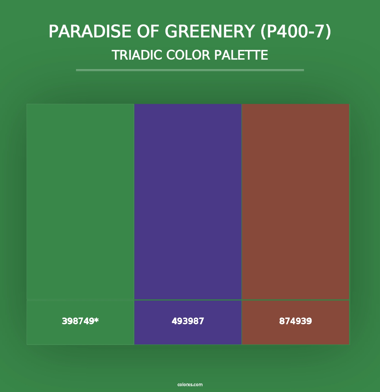 Paradise Of Greenery (P400-7) - Triadic Color Palette