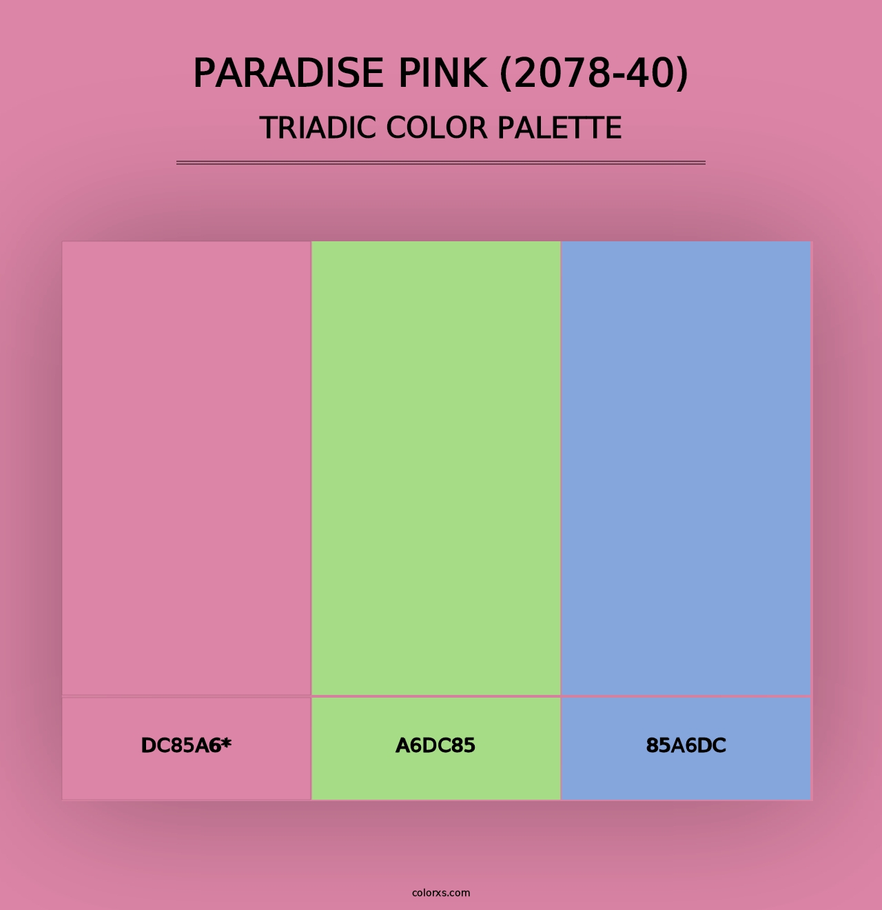 Paradise Pink (2078-40) - Triadic Color Palette