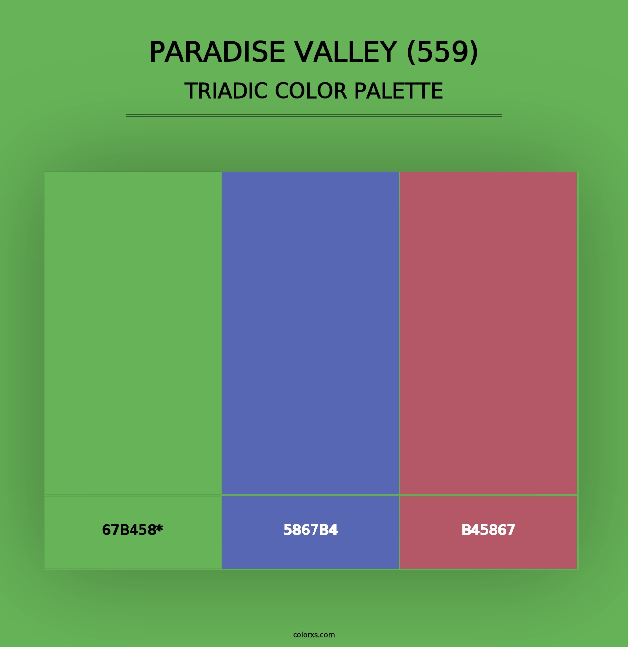 Paradise Valley (559) - Triadic Color Palette