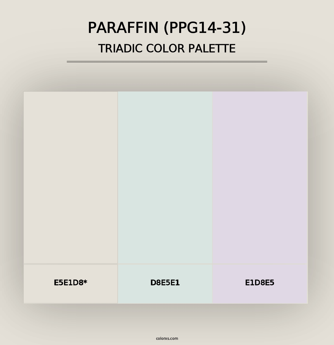 Paraffin (PPG14-31) - Triadic Color Palette