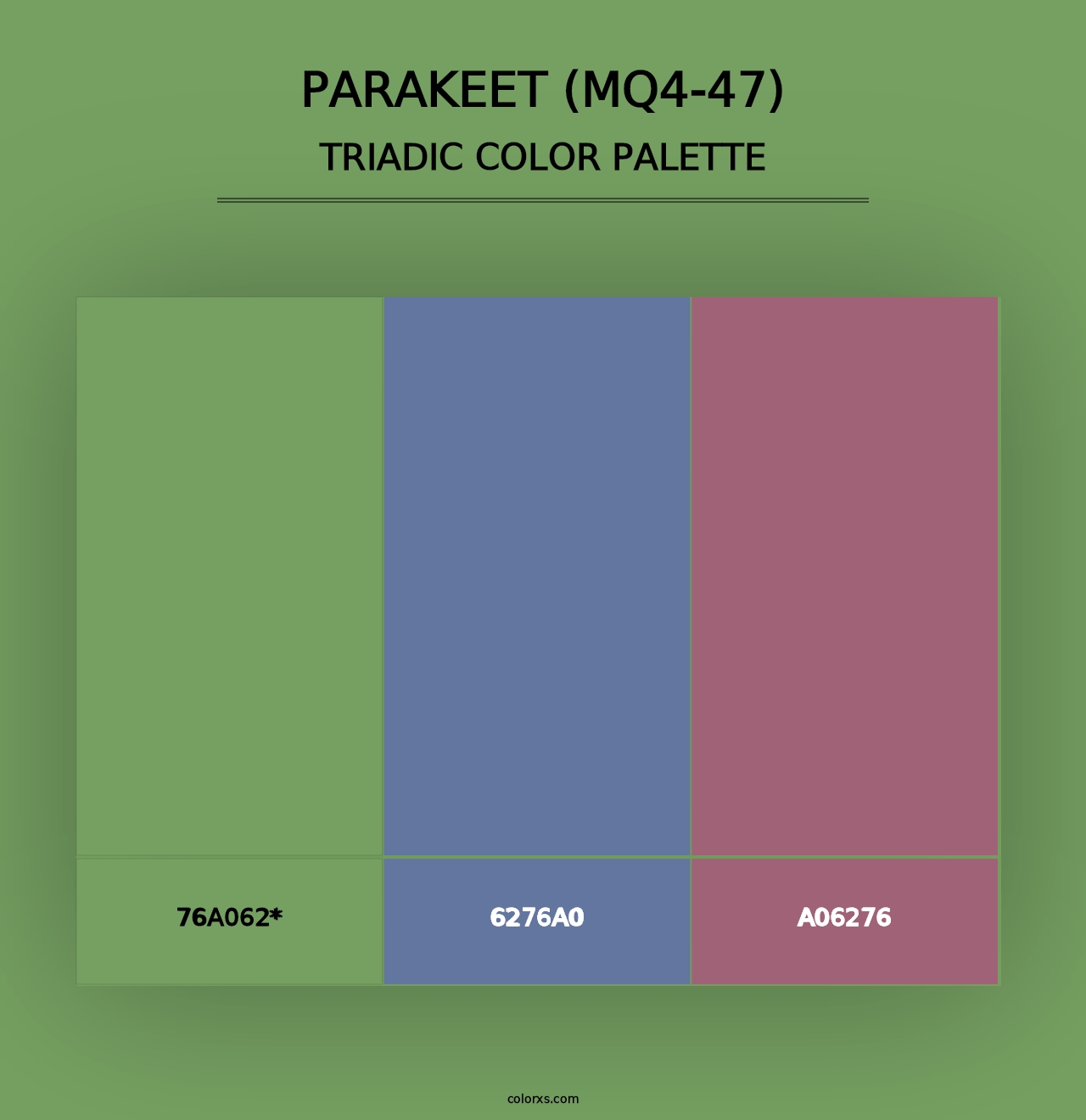 Parakeet (MQ4-47) - Triadic Color Palette