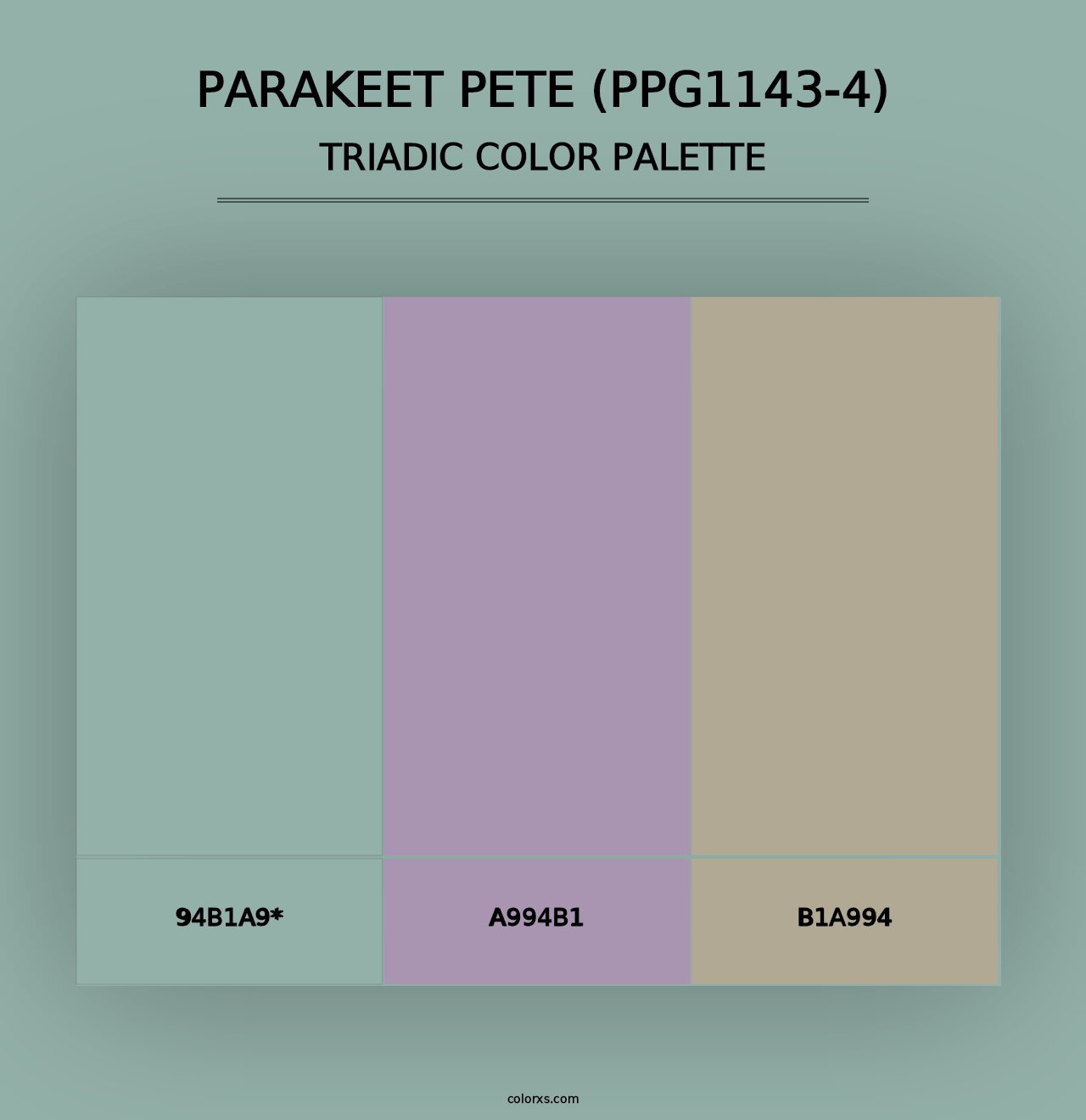 Parakeet Pete (PPG1143-4) - Triadic Color Palette