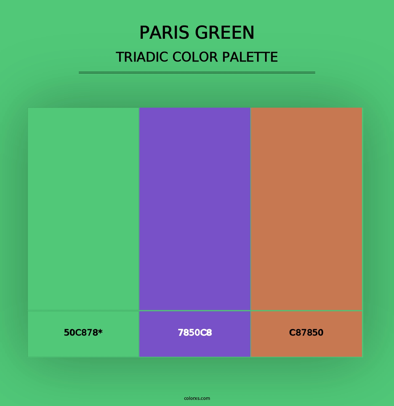 Paris Green - Triadic Color Palette